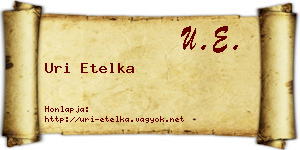 Uri Etelka névjegykártya